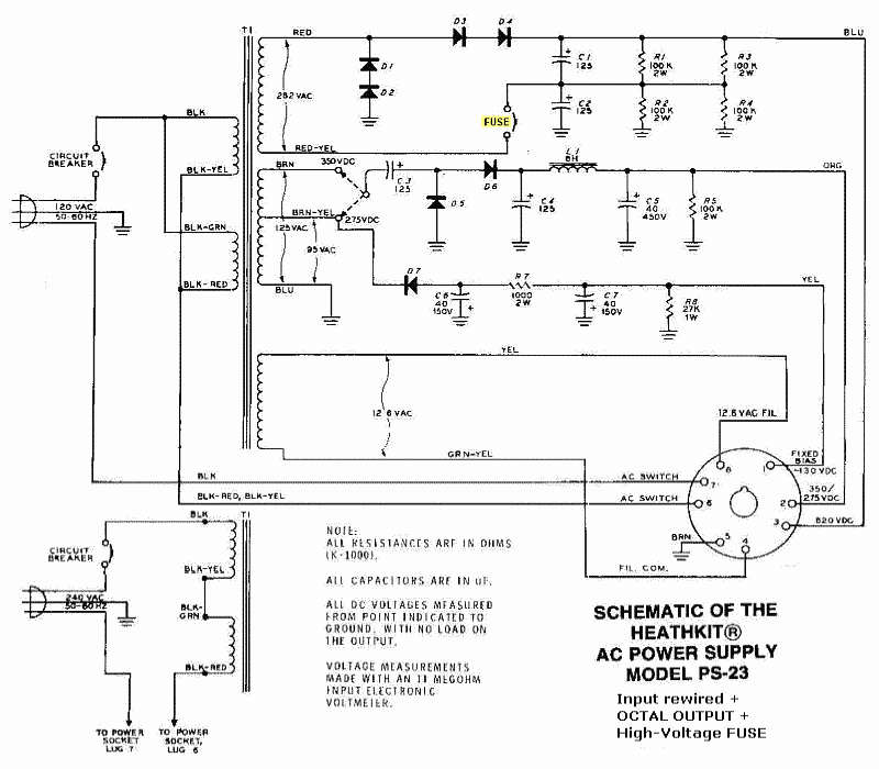 Heathkit PS-23 power supply circuit modified